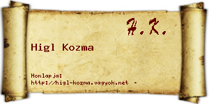 Higl Kozma névjegykártya